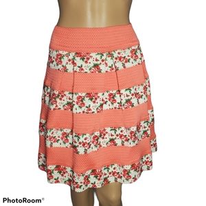 MIAMI | Salmon and Floral A-Line Colored Skirt